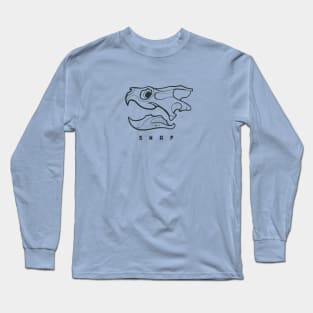 Common snapping turtle skull, side view. For reptiles lovers, line art Long Sleeve T-Shirt